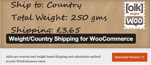 Weight/Country Shipping for WooCommerce
