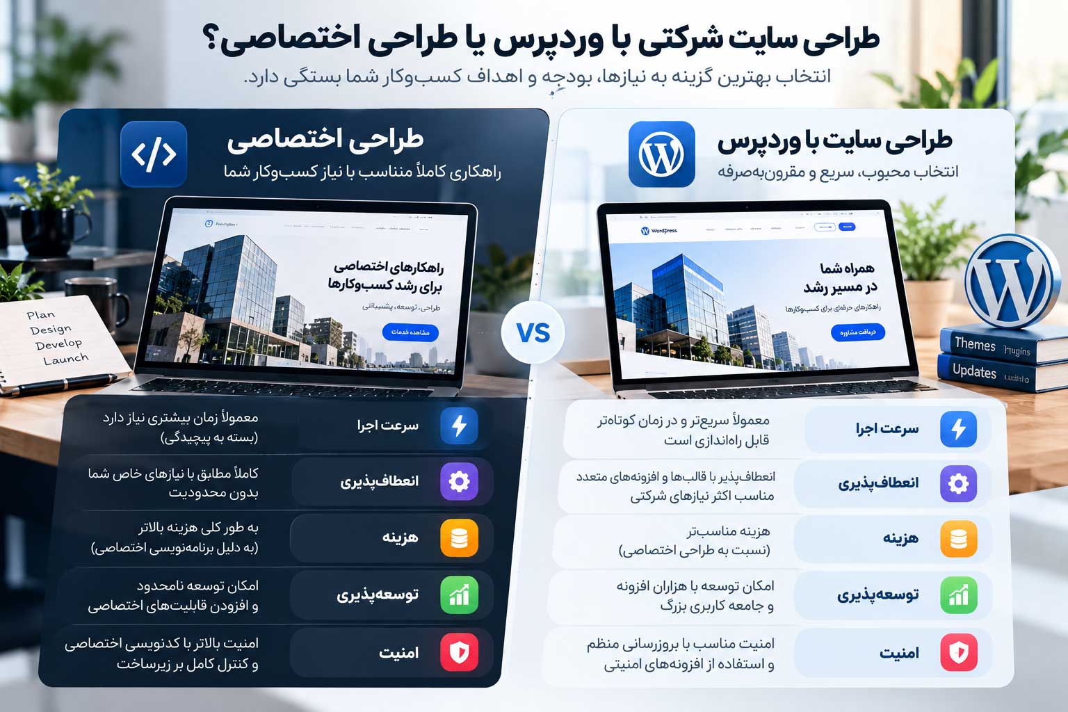 سایت شرکتی وردپرسی یا کدنویسی شده ؟